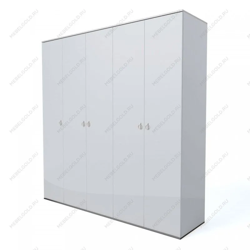 Шкаф 5-ти дверный Римини (Белый/Серебро) РМШ2/5