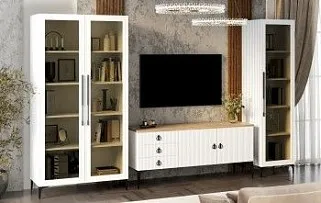 Гостиная Стелла 1+тв+2 белый