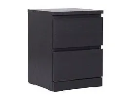 Тумба прикроватная Варма, 2 ящика, 40х55х40 см, шпон натурального дерева, ясень черный