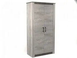 Шкаф 2-х дверный 2194, Денвер (1122*538*2194) Риббек серый, 11710