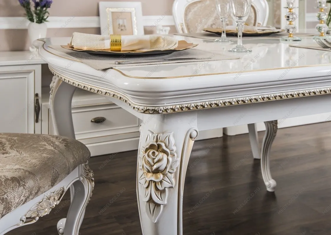 Столовая Натали белый глянец (прямоугольный стол) | изображение 4