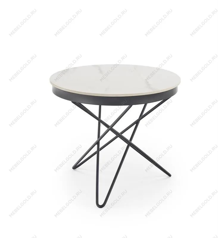 Стол журнальный Halmar LEILA 2 (белый мрамор/черный) | изображение 2