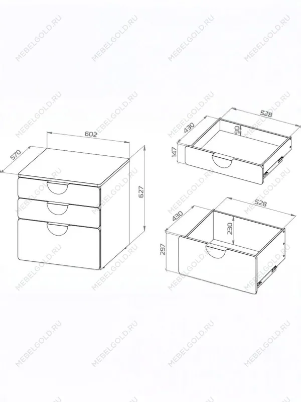 Комод Пикси, 3 ящика 60x57x60, белый (робкий подснежник) | изображение 15