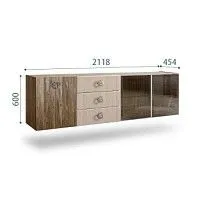 Комод 2.1м Bogemia Woodline Fly Wood Fi (Ваниль) (Novabuk/Хром) БМКМ-5[5][10]