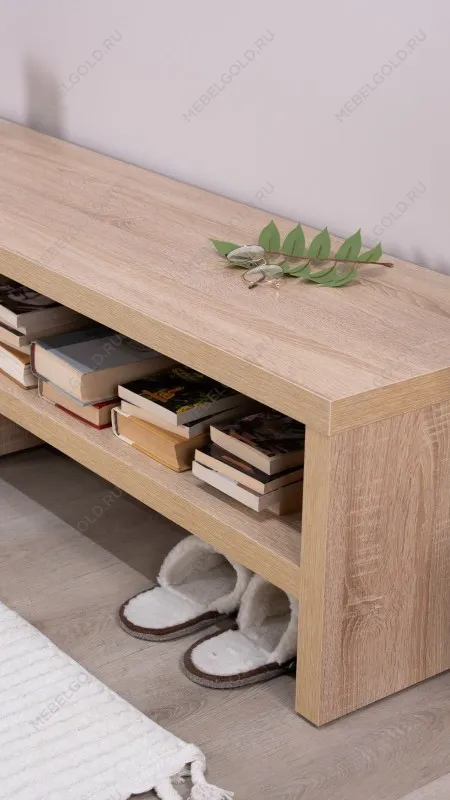 Тумба ТВ Энкель, 2 полки, 160х37x38 см, дуб беленый | изображение 3