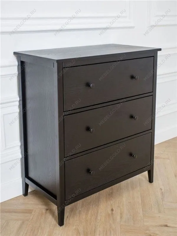 Комод Хитроу (3 ящ) (черный) | изображение 3