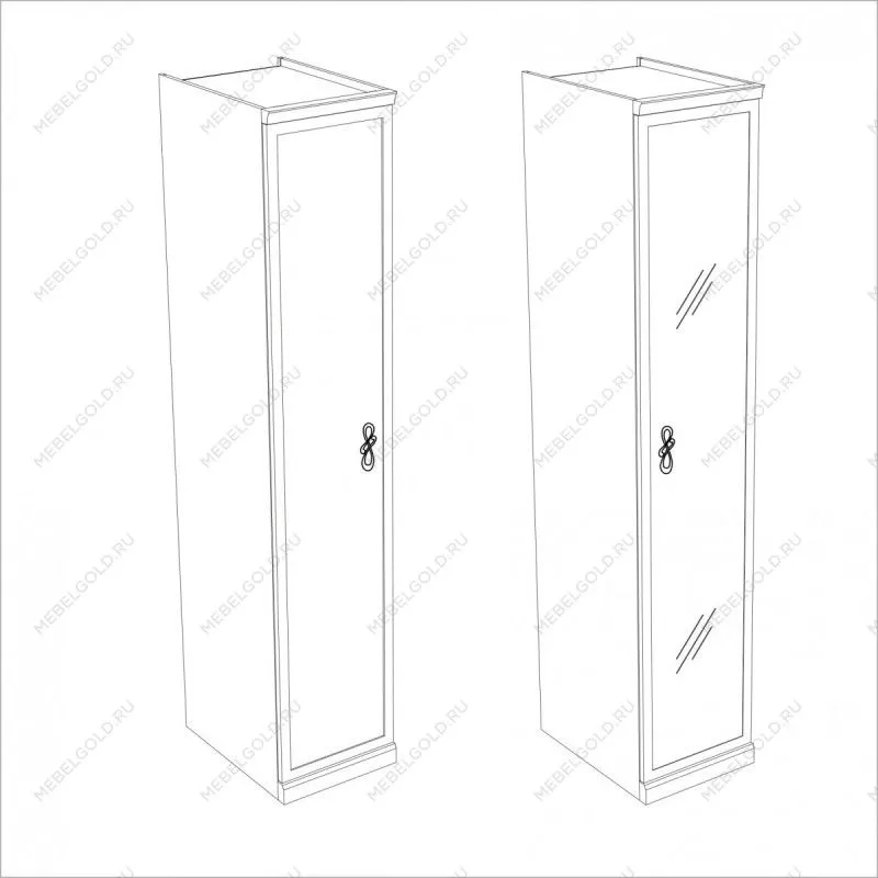 Мишель секция 1-ств без зеркал белый матовый