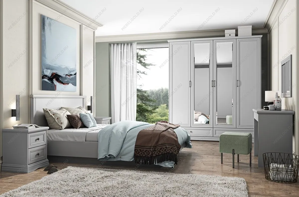 Тумба прикроватная Валенсия 2S серый | изображение 2