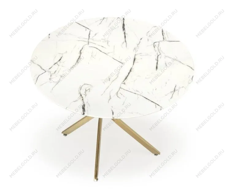 Стол обеденный Halmar RAYMOND 2 (белый мрамор/золотой) | изображение 4