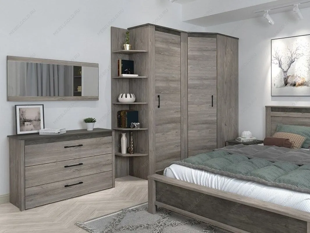 Зеркало малое NEW, Денвер (960*20*600) Риббек серый, 11741 | изображение 1