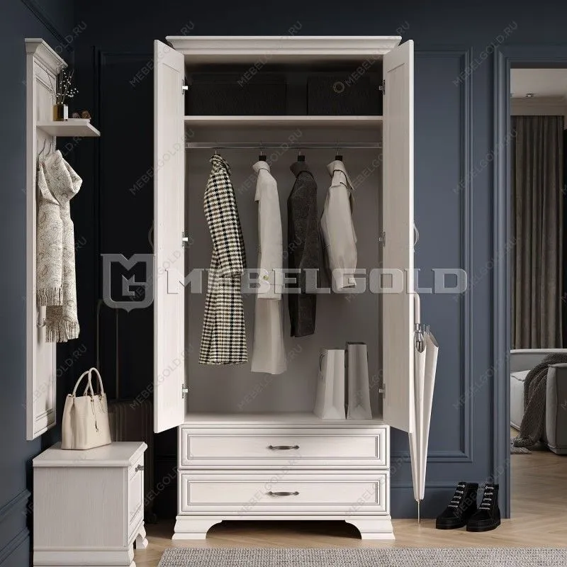 Шкаф 2-створчатый Тиффани 2DG2S вудлайн кремовый | изображение 3