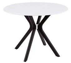 Стол Пекин (1000*1000/цвет столешницы Белый/цвет ножек Венге)