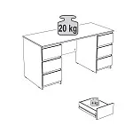 Стол письменный Кастор, 6 ящиков, 151х65х75 см, дуб сонома | изображение 16
