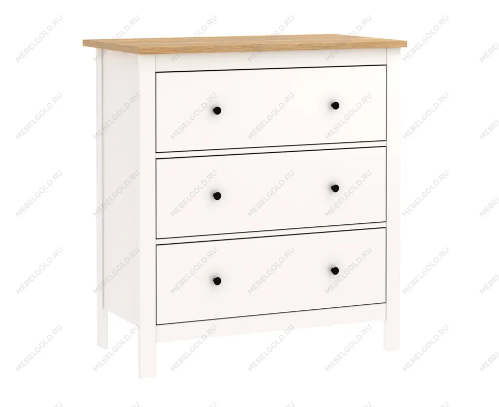 Комод Сага, 92х51х100 см, белый/ясень