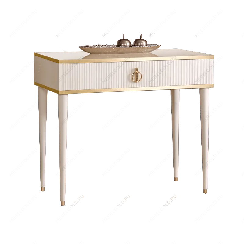 Стол туалетный узкий Римини СОЛО (Слоновая кость/Золото) РМСТ-1(s)[9]