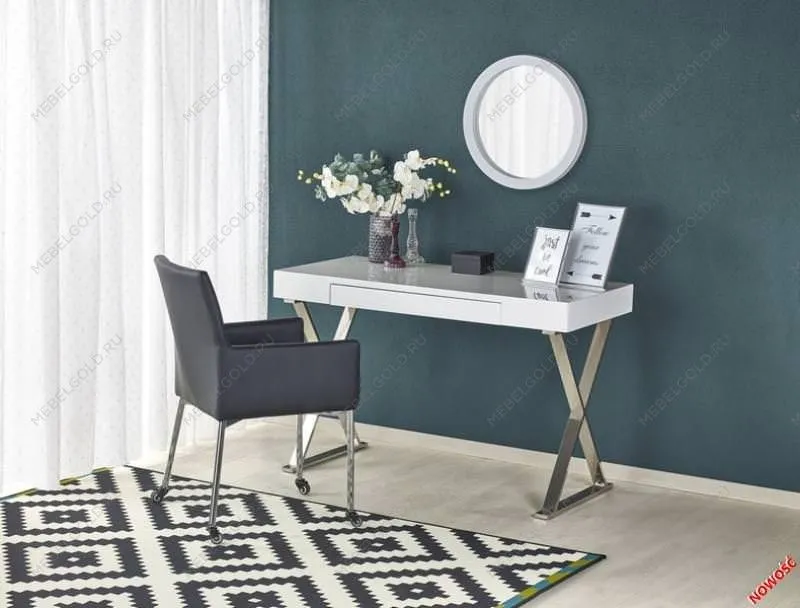 Стол компьютерный Halmar B-31 (белый/хром) | изображение 1