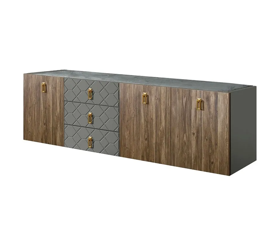Комод 2.1м Bogemia Fly Wood Fa (Серый) (Novabuk/Золото) БМКМ-5