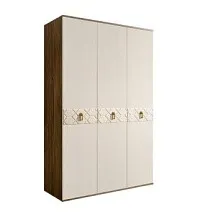 Шкаф 3-х дверный Bogemia Woodline Fa (Слоновая кость/Золото) БМШ2/3