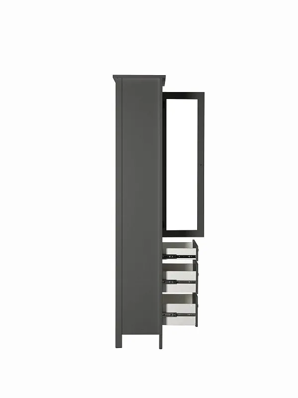 Шкаф с витриной Сага, 50х41х215 см, серый | изображение 17