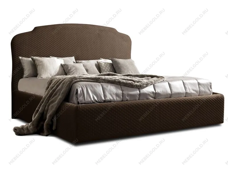 Кровать Римини 1,4 м, с подъемным механизмом (шоколад), РМКР140-2[3], стеганые царги