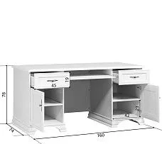 Стол письменный Кентаки BIU2D2S белый - Выставка Лобня