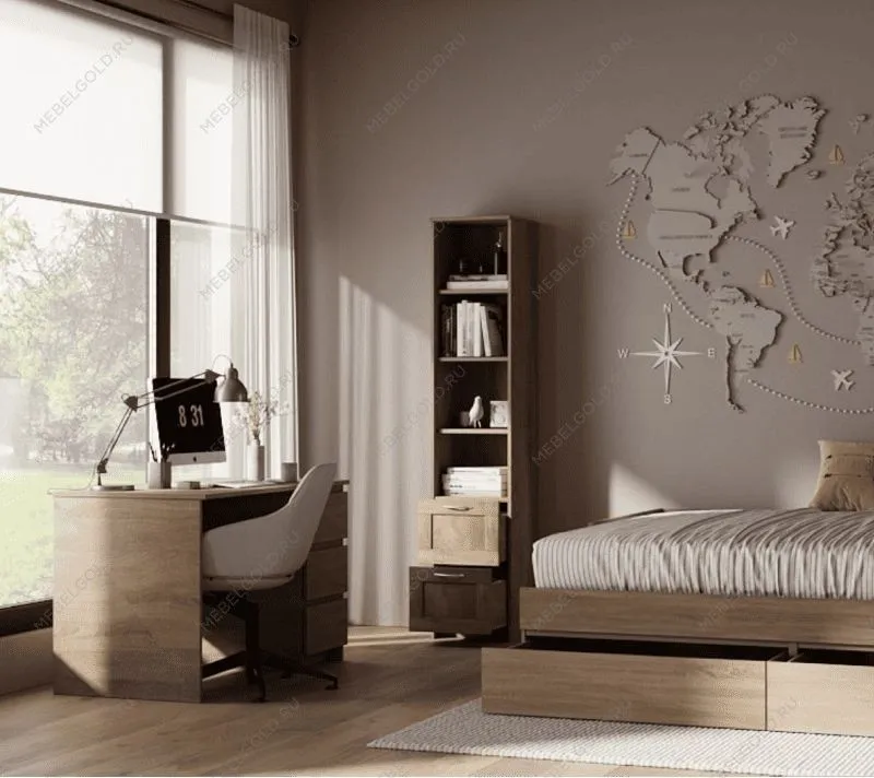 КАСТОР (KULLEN) стол письменный ИКЕА / IKEA 3 ящика 116х65 сонома | изображение 5