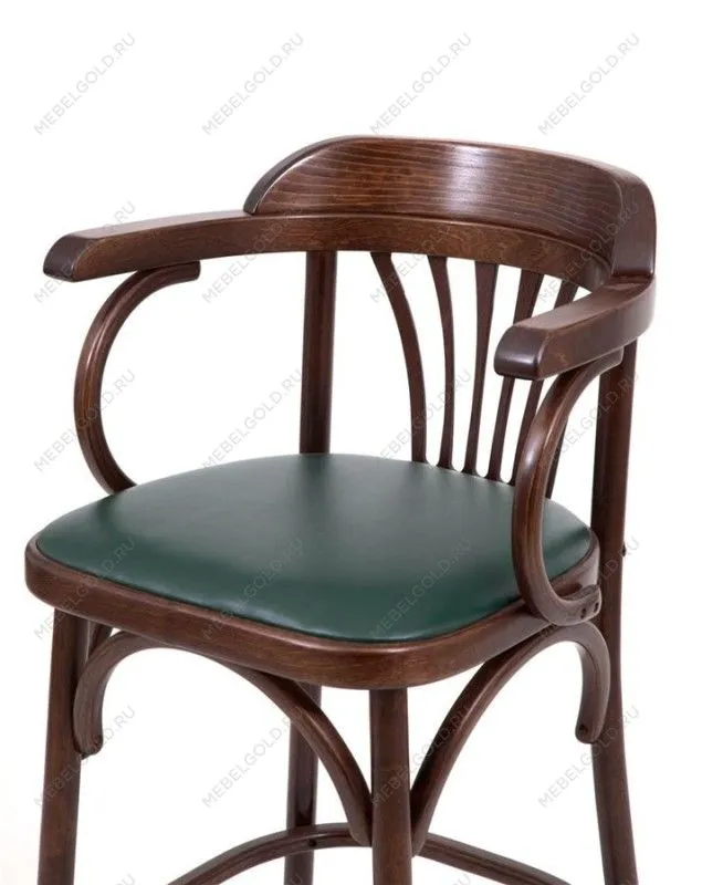 Стул барный 750 Венский мягкий (темный тон, экокожа зеленая) | изображение 4