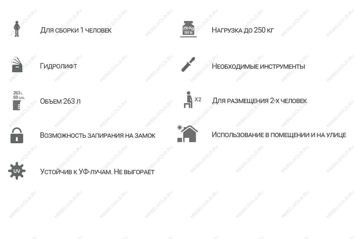 Сундук-лавочка Toomax, 270 л, белый | изображение 4