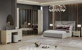 Спальня Лейла 4-дверная светло серый камень