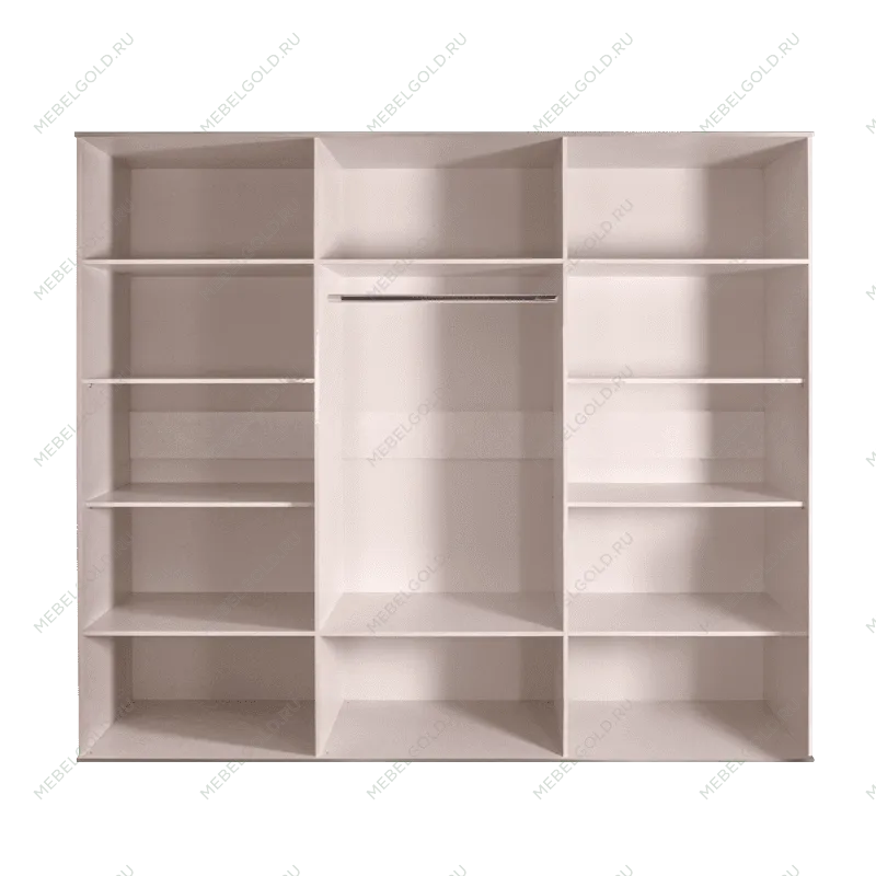 Шкаф 6-ти дв. для платья и белья Диора слоновая кость/серебро ДШ2/6 | изображение 1