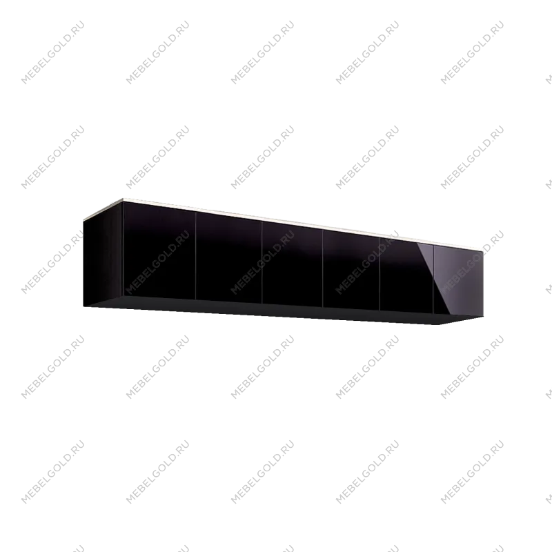 Антресоль для 6-х дверного шкафа Римини (Черный/серебро) РМАН-1(6)