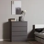 Комод Варма, 4 ящика, 80х100х40 см, эмаль серая | изображение 6