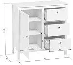 Тумба Ева (Хельга) KOM1D3S/95 белый | изображение 3