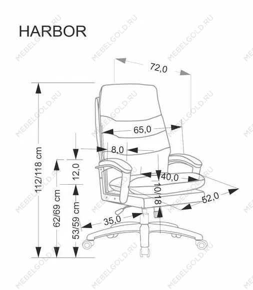 Кресло компьютерное Halmar HARBOR (черный) | изображение 10