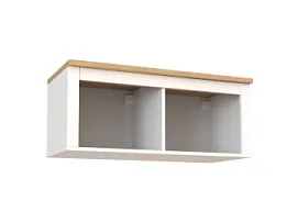 Полка навесная Сага, 2 секции, белая/ясень