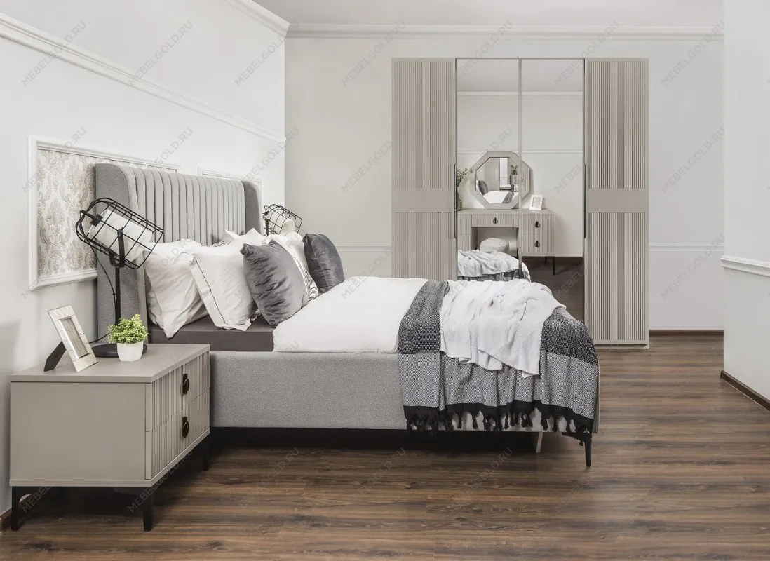 Шкаф Стелла 4-дверный светло серый камень | изображение 5