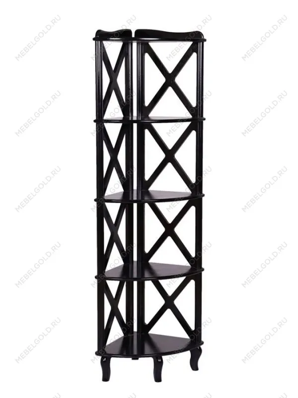 Этажерка-стеллаж угловая Джульетта-4 (венге)