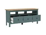 Тумба ТВ Сага, 3 ящика, 131х42х63 см, темно-бирюзовая/ясень | изображение 15