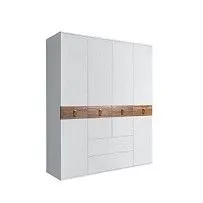 Шкаф 4-х дверный с ящиками, Bogemia Wood Fa (Белый/Золото) БМШ2/41(Wo)