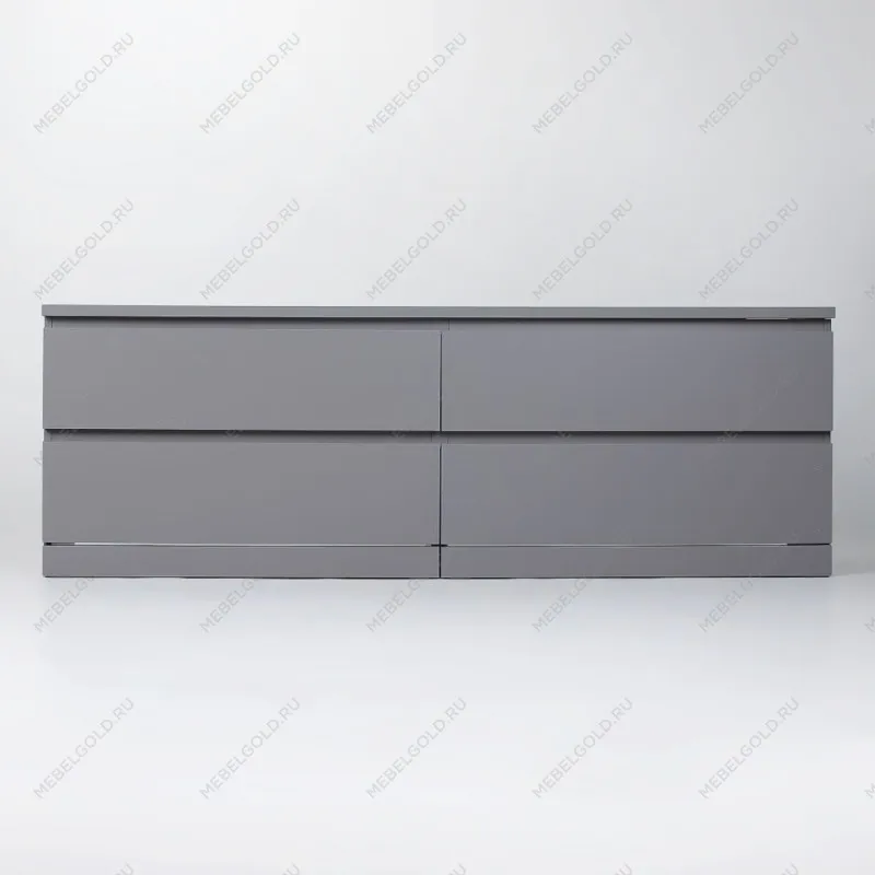 Комод Варма, 4 ящика, горизонтальный, 160х54х40 см, эмаль серая | изображение 4