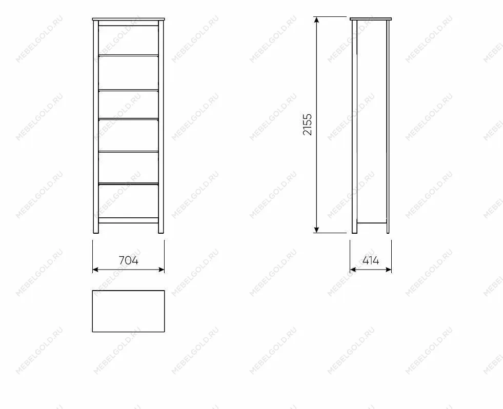 Стеллаж Сага, 70х42х215 см, белый | изображение 13
