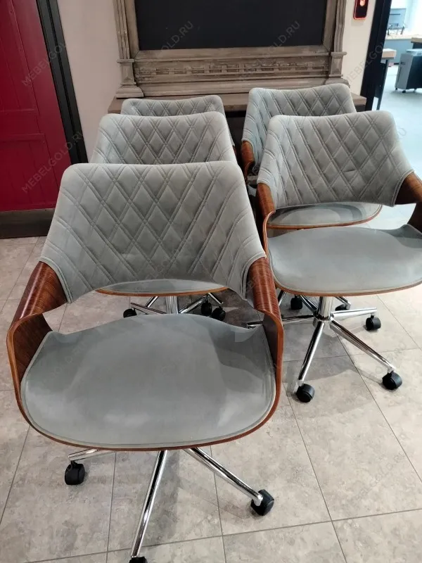 Кресло компьютерное Halmar COLT (ореховый/серый) | изображение 5