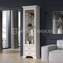 Шкаф с витриной Тиффани 1V2S вудлайн кремовый