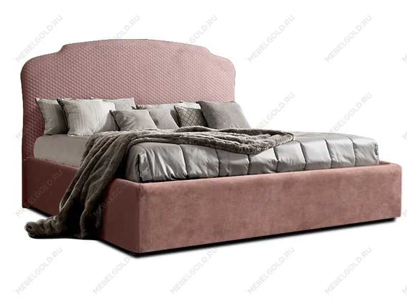 Кровать Римини 1,8 м, с подъемным механизмом (пепельно-розовый), РМКР180-1[3], гладкие царги