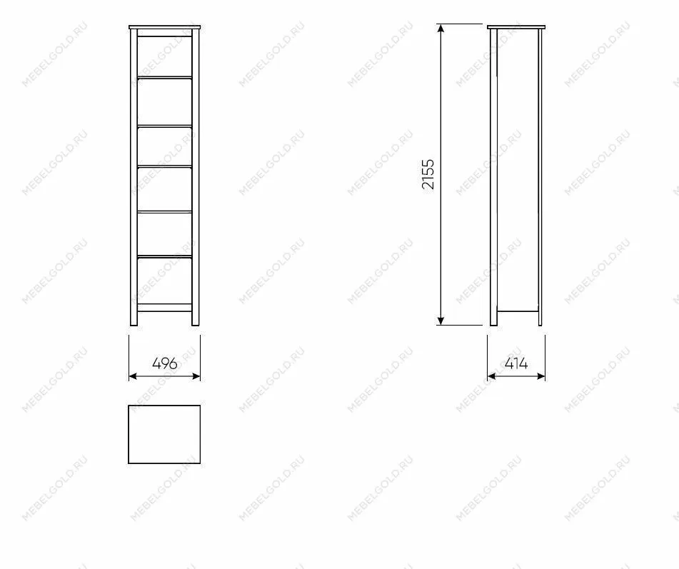 Стеллаж Сага, 50х42х215 см, серый | изображение 3