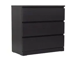 Комод Варма, 3 ящика, 80х78х40 см, шпон натурального дерева, ясень черный