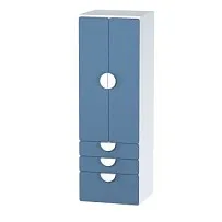 Шкаф распашной Пикси, с двумя дверьми, тремя выдвижными ящиками и полкой 60x57x180, озорной василек