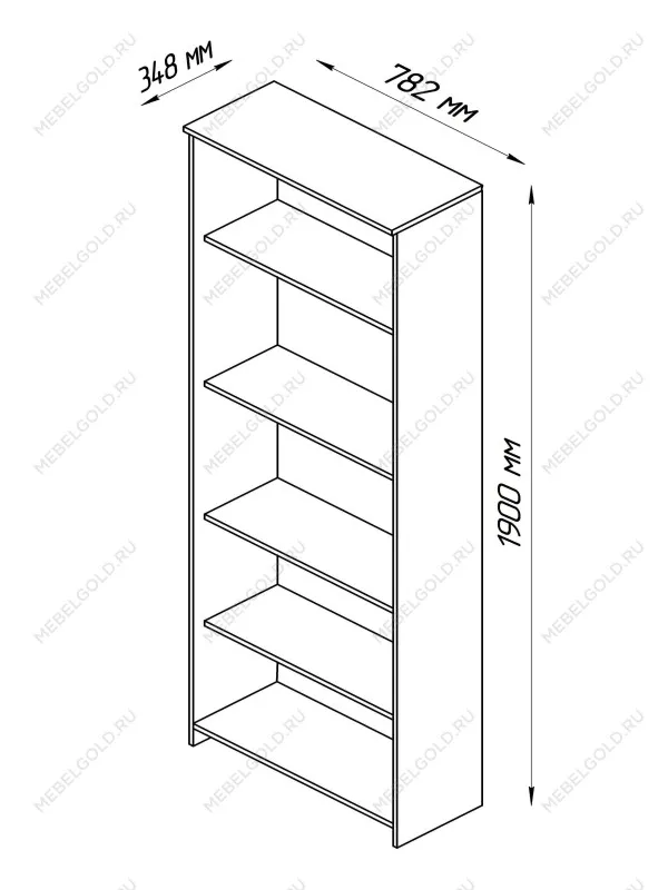 Стеллаж Сириус, 5 полок, 78х35х190 см, дуб сонома | изображение 7