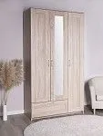 Шкаф Сириус, 3 двери и 1 ящик с зеркалом, 117х59х220 см, дуб сонома | изображение 6