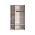 Лобня - Шкаф 3-х дв. (с зеркалом) для платья и белья Римини СОЛО (слоновая кость серебро) РМШ1/3 (s) | изображение 1